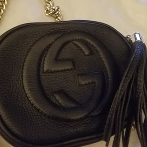 GUCCI Soho Mini Chain Crossbody Bag Black